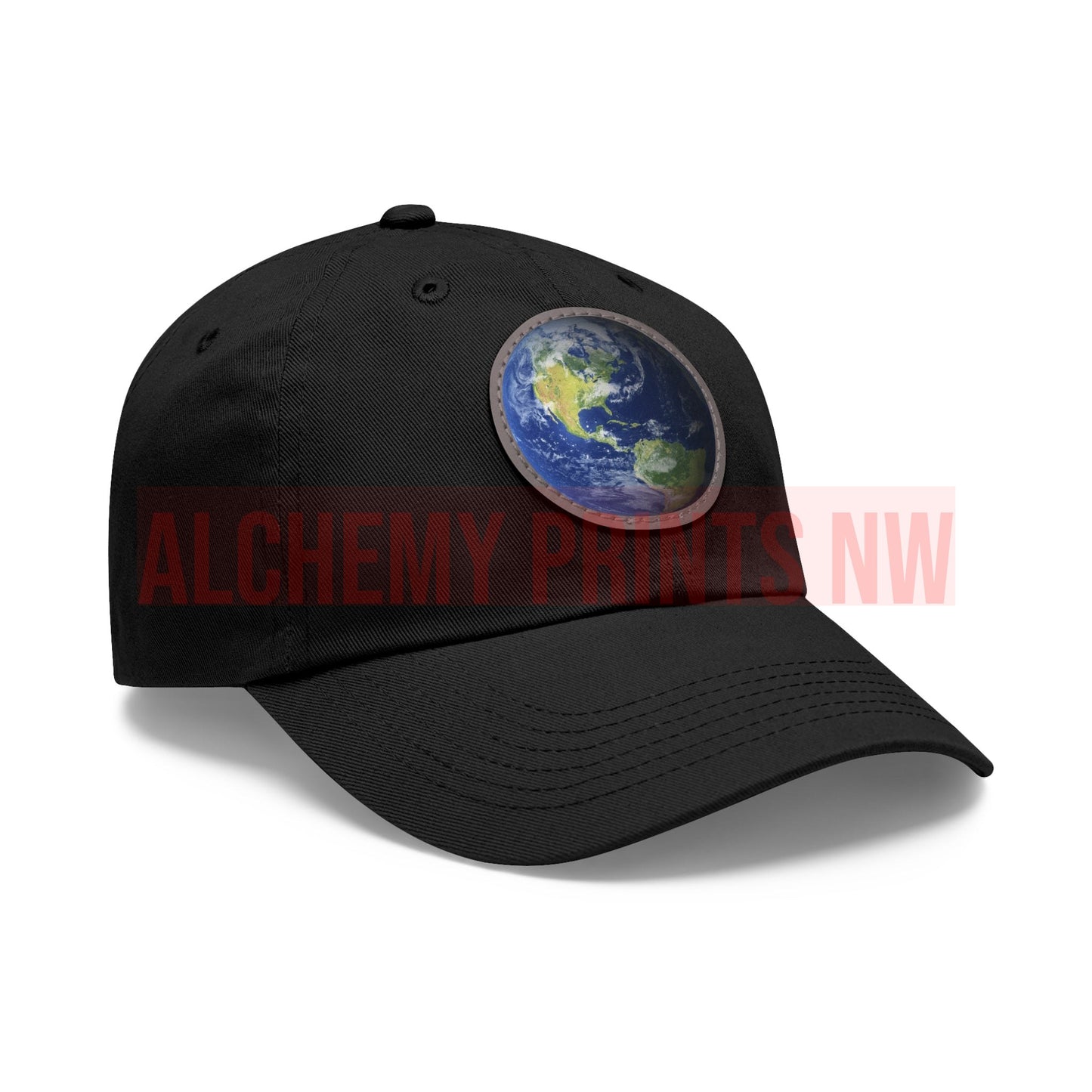 Hat with Leather Patch (Round)