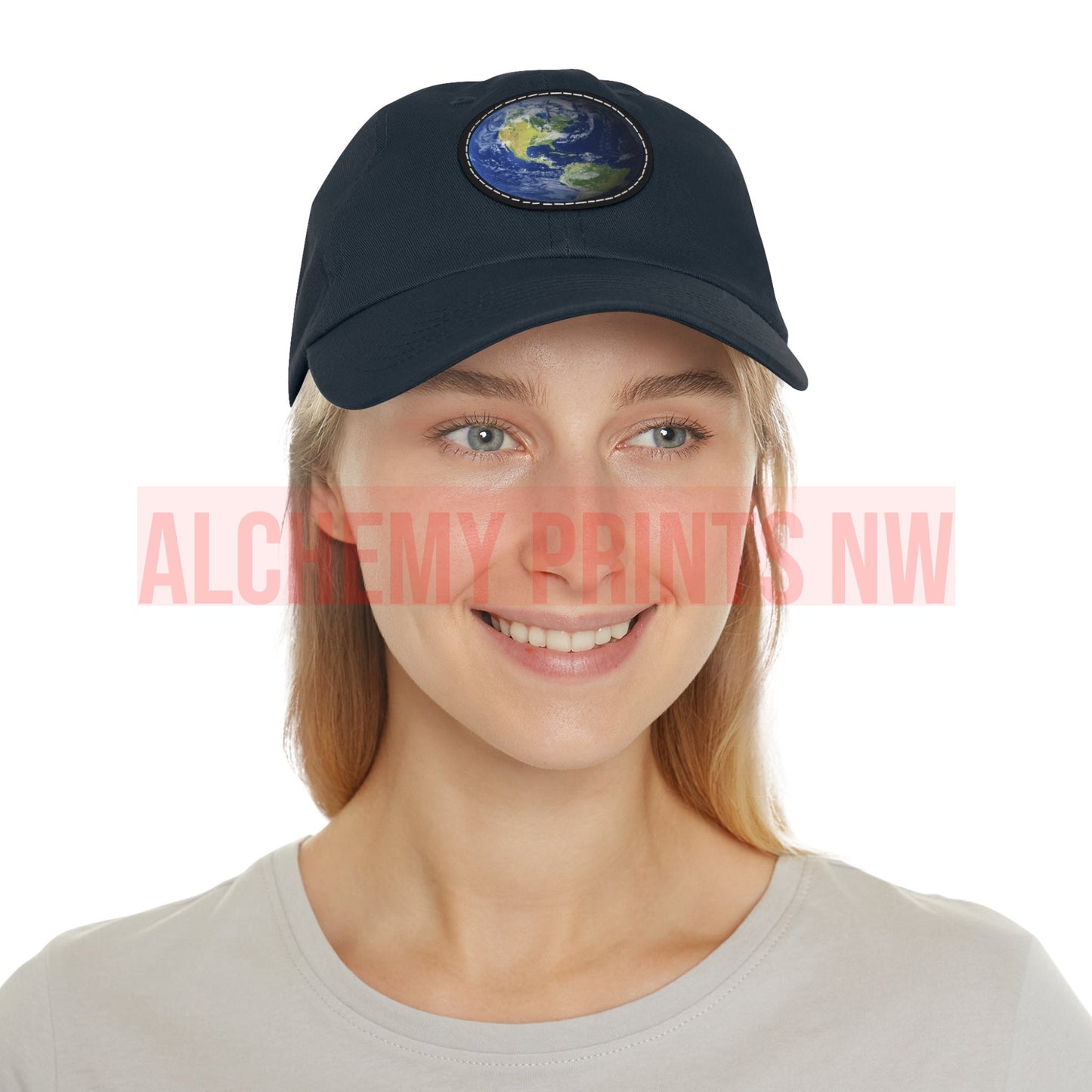 Hat with Leather Patch (Round)