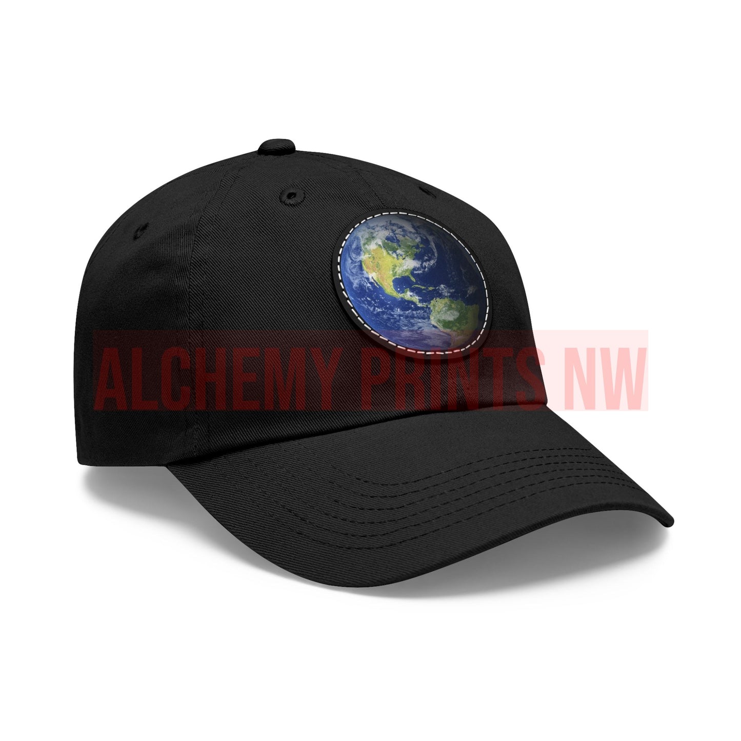 Hat with Leather Patch (Round)