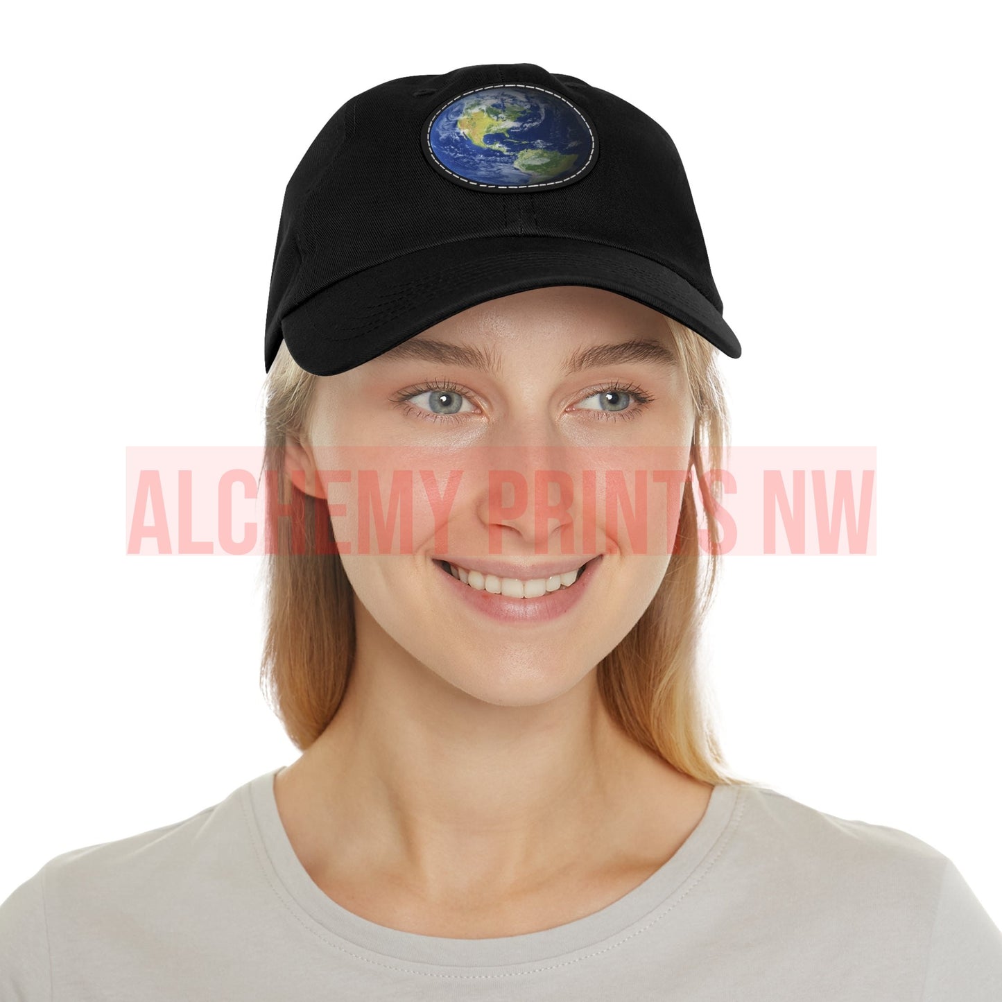 Hat with Leather Patch (Round)